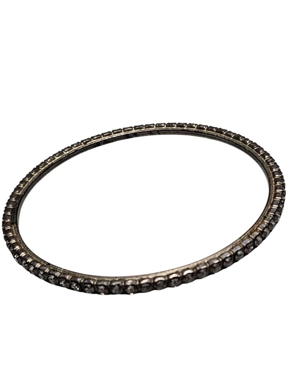 Vintage Rhinestone Bangle Bracelet Silver Tone Minimalist Fashion Jewelry Women